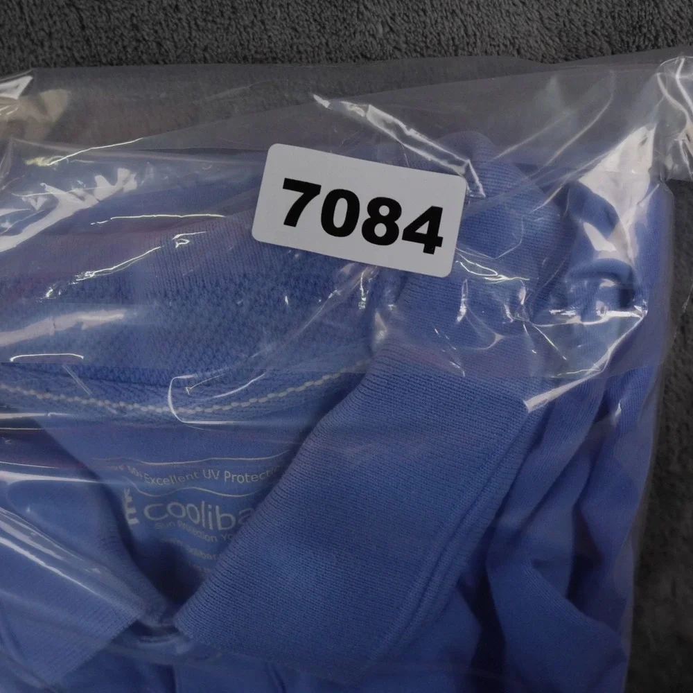 Coolibar Mens XL Coppitt Long Sleeve‎ Weekend Polo Shirt Blue UPF 50+ Beach Surf
